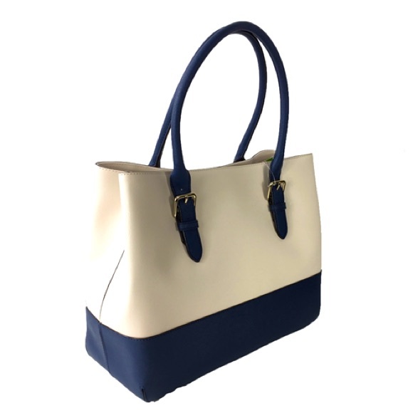 Kate Spade Cove Street Airel Colorblock Cow Leather Tote, Pebble/black - Picture 2 of 16